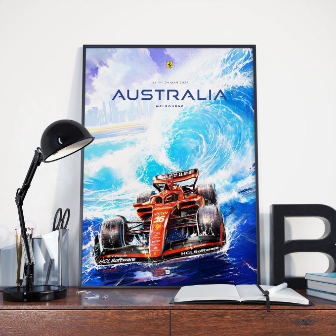 Australia 2024 Ferrari F1 Poster