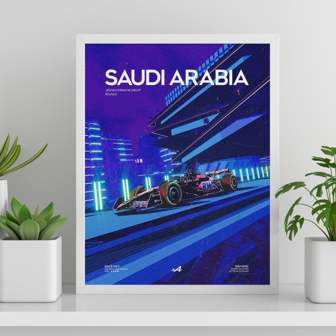 Saudi Arabia 2024 Alpine F1 Poster