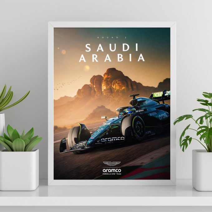 Saudi Arabia 2024 Aston Martin F1 Poster