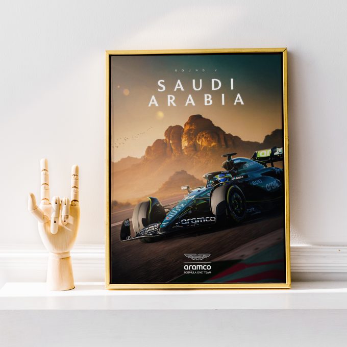 Saudi Arabia 2024 Aston Martin F1 Poster