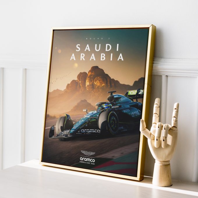 Saudi Arabia 2024 Aston Martin F1 Poster