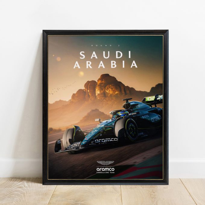 Saudi Arabia 2024 Aston Martin F1 Poster