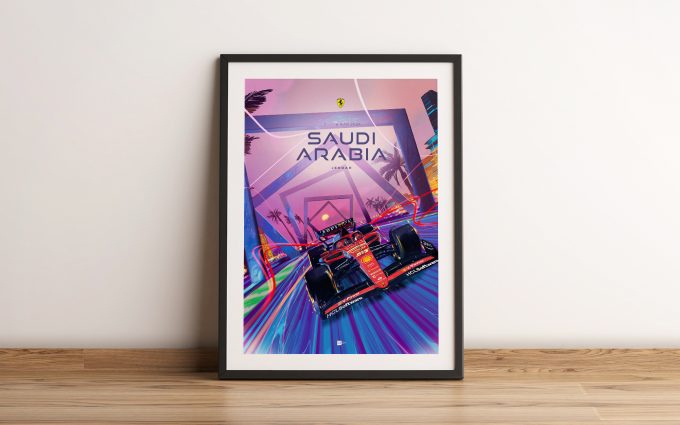 Saudi Arabia 2024 Ferrari F1 Poster