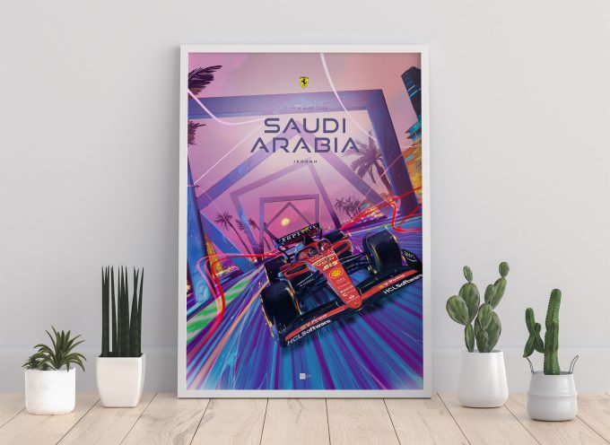 Saudi Arabia 2024 Ferrari F1 Poster