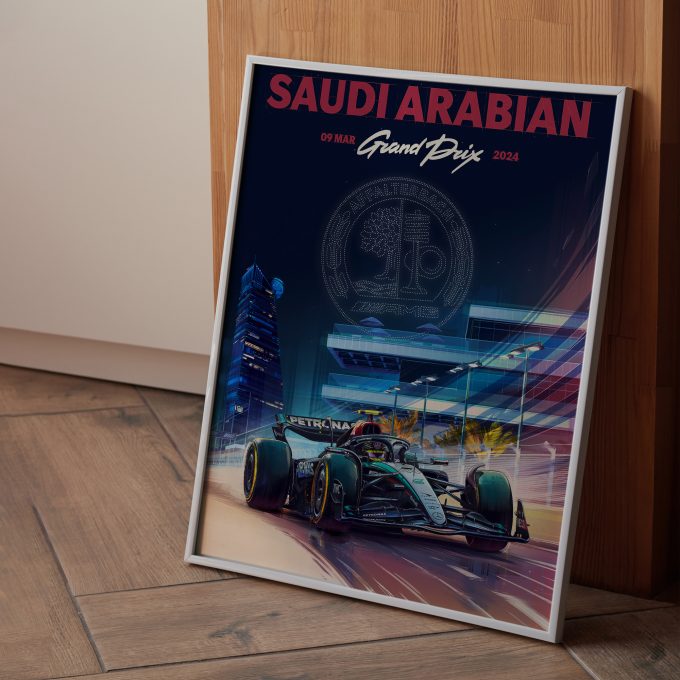 Saudi Arabia 2024 Mercedes F1 Poster