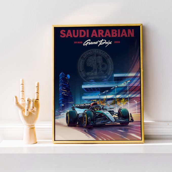 Saudi Arabia 2024 Mercedes F1 Poster