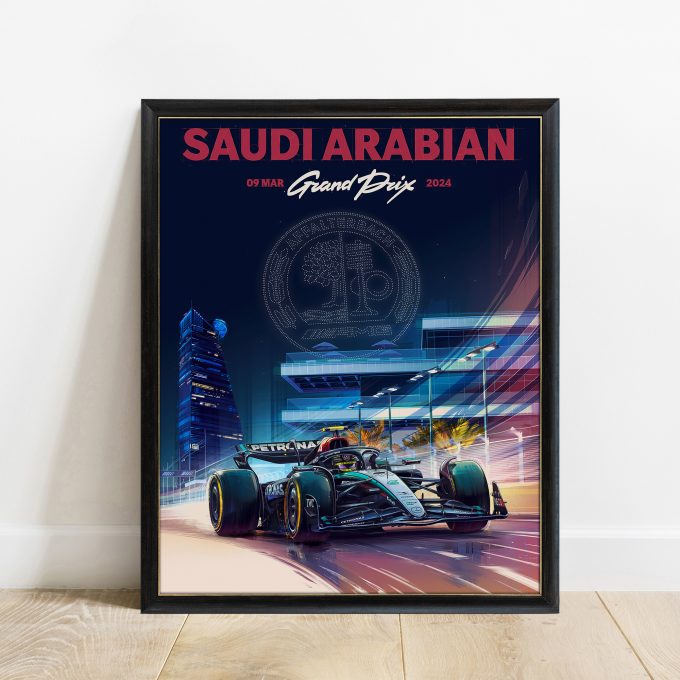 Saudi Arabia 2024 Mercedes F1 Poster