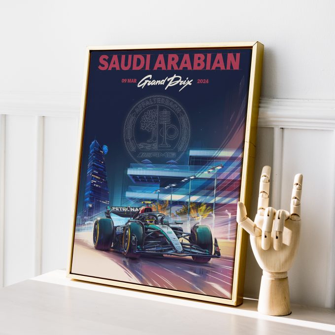 Saudi Arabia 2024 Mercedes F1 Poster