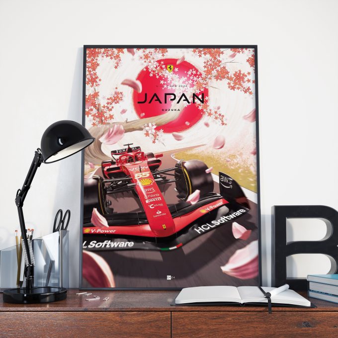 Japan 2024 Ferrari F1 Poster