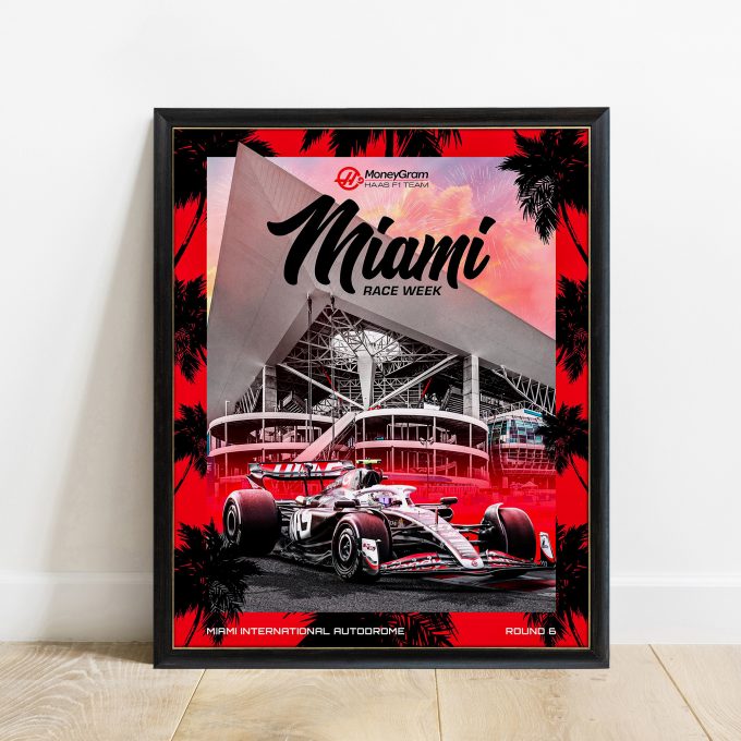 Miami 2024 Haas F1 Poster