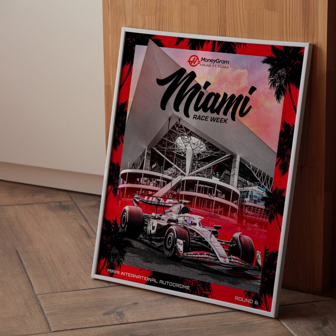 Miami 2024 Haas F1 Poster