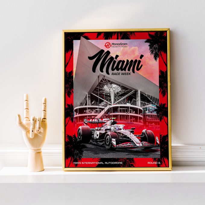 Miami 2024 Haas F1 Poster