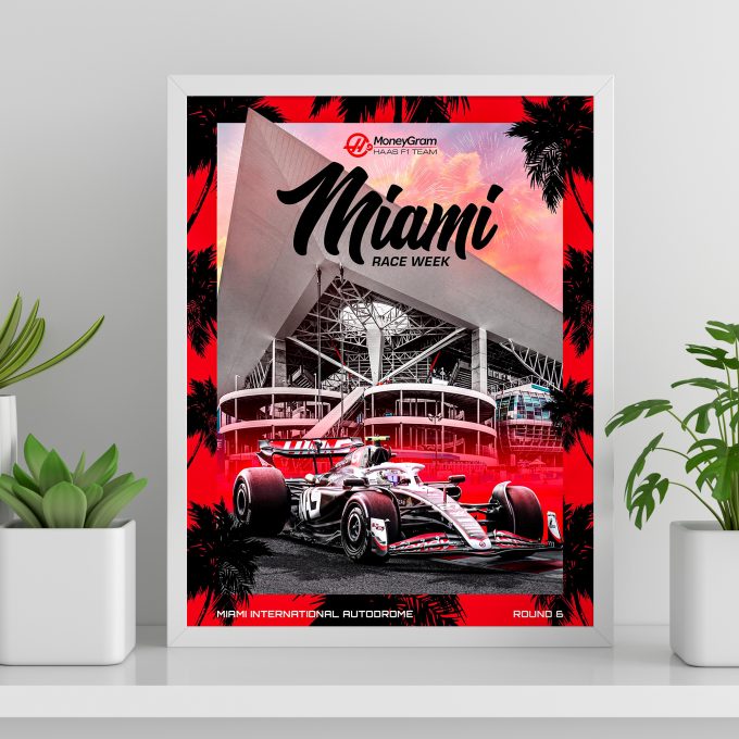 Miami 2024 Haas F1 Poster