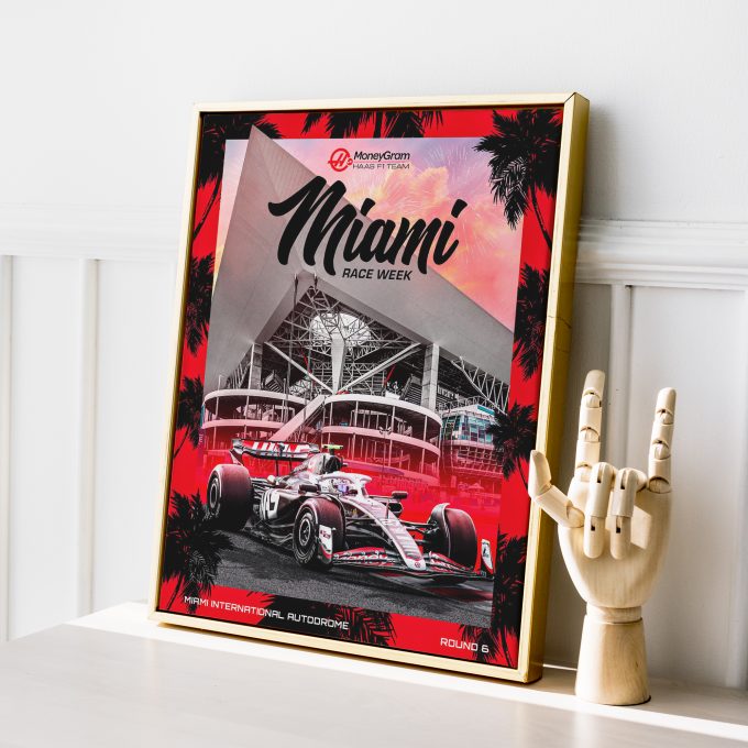 Miami 2024 Haas F1 Poster