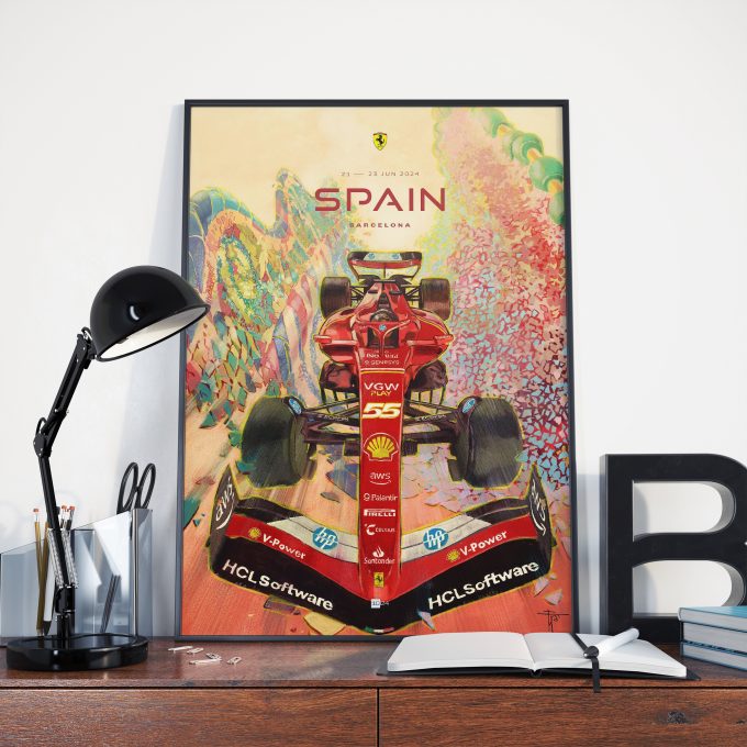 Spain 2024 Ferrari F1 Poster