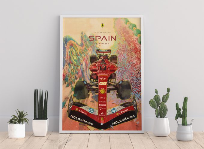 Spain 2024 Ferrari F1 Poster