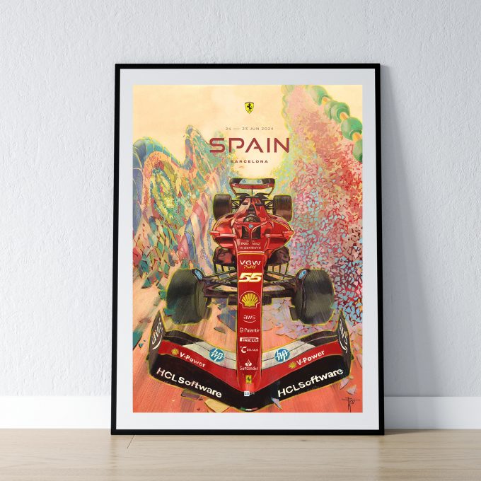 Spain 2024 Ferrari F1 Poster