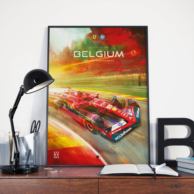 Belgium 2024 Ferrari F1 Poster