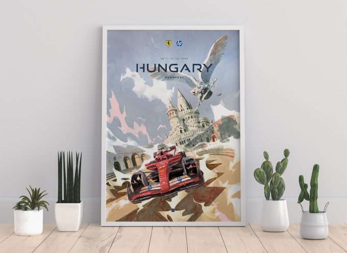 Hungary 2024 Ferrari F1 Poster