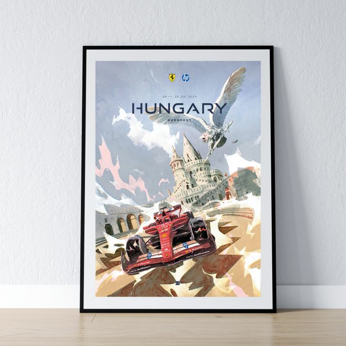 Hungary 2024 Ferrari F1 Poster