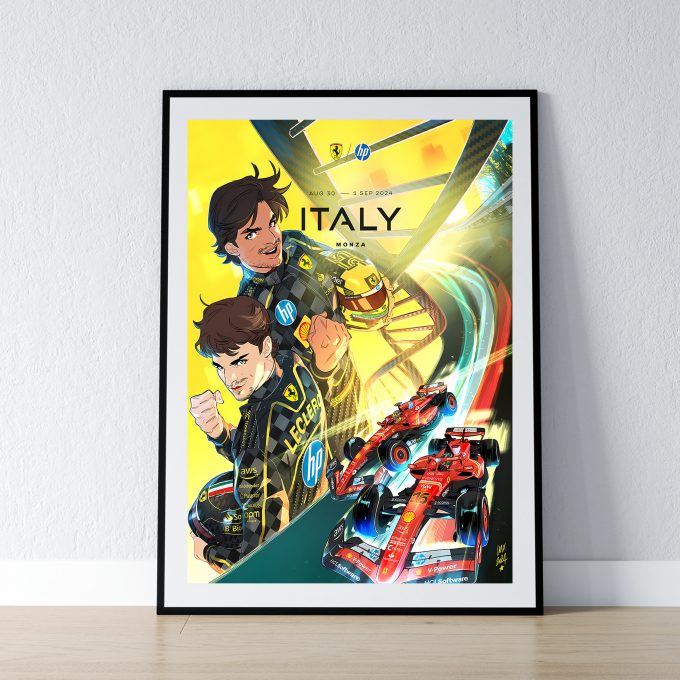 Italy 2024 Ferrari F1 Poster