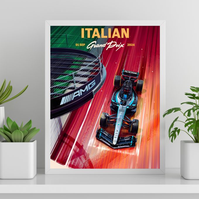 Italy 2024 Mercedes F1 Poster