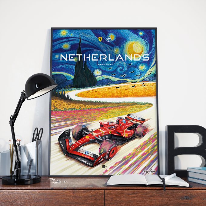 Netherlands 2024 Ferrari F1 Poster