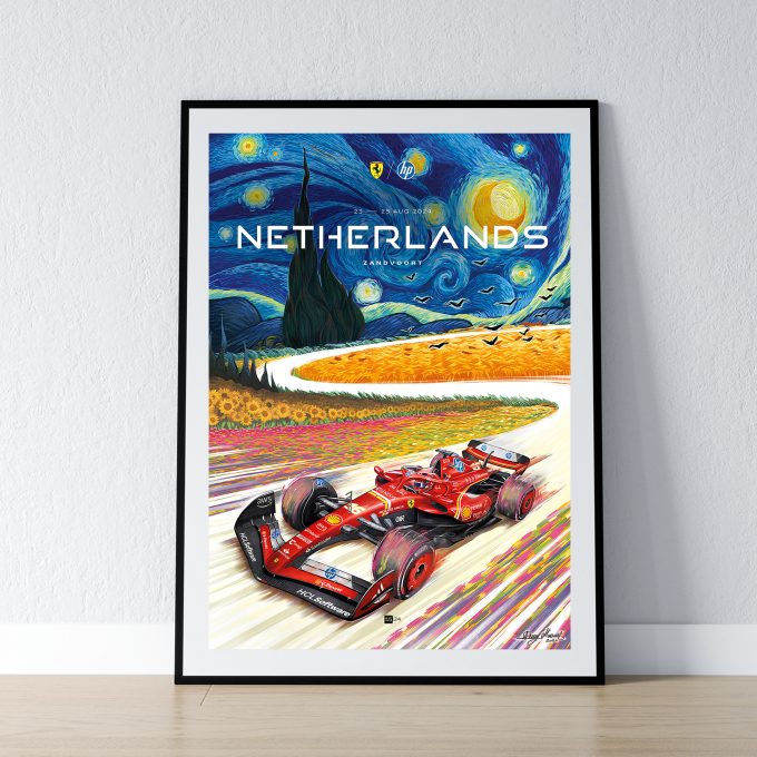 Netherlands 2024 Ferrari F1 Poster