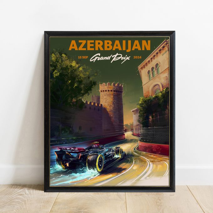 Azerbaijan 2024 Mercedes F1 Poster