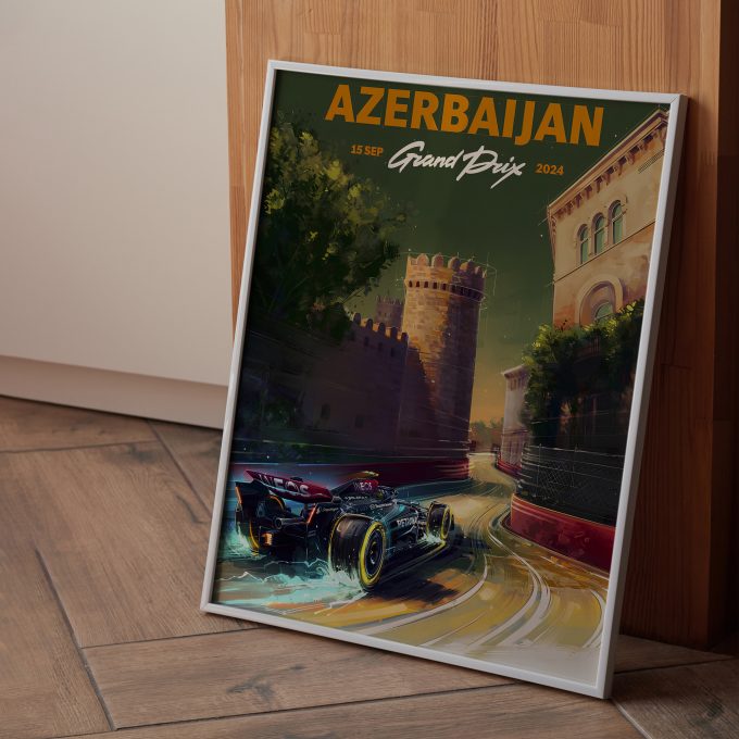 Azerbaijan 2024 Mercedes F1 Poster