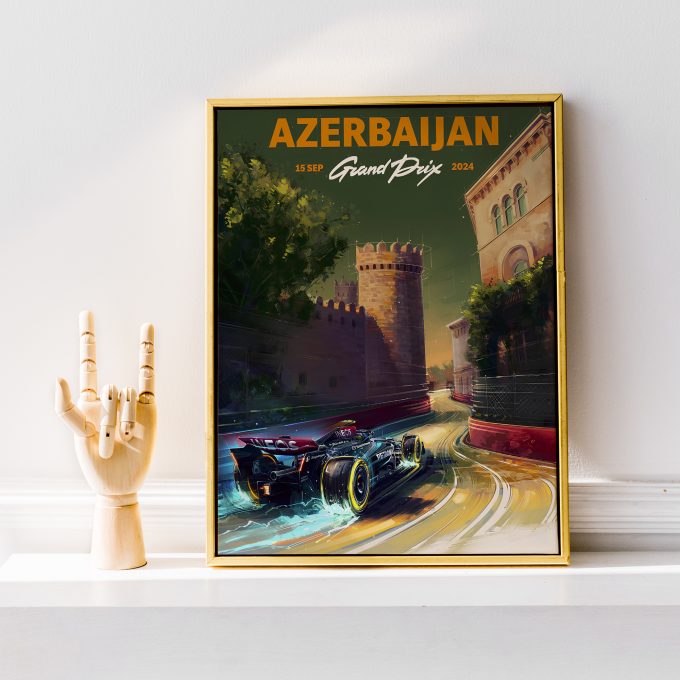 Azerbaijan 2024 Mercedes F1 Poster