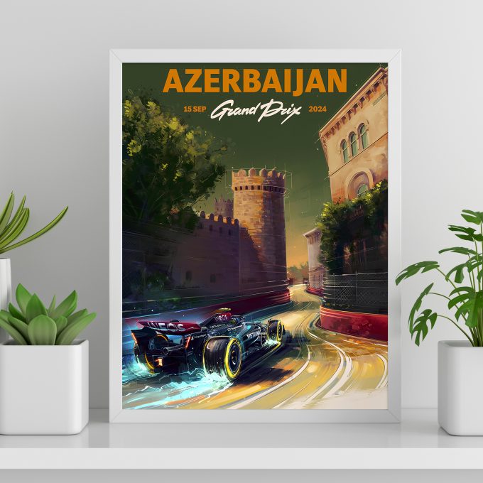 Azerbaijan 2024 Mercedes F1 Poster