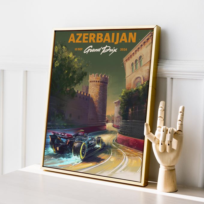 Azerbaijan 2024 Mercedes F1 Poster