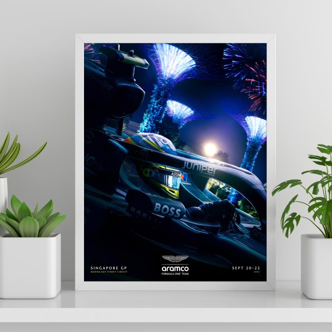 Singapore 2024 Aston Martin F1 Poster