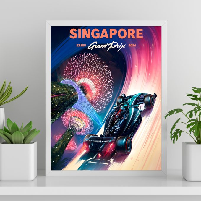 Singapore 2024 Mercedes F1 Poster