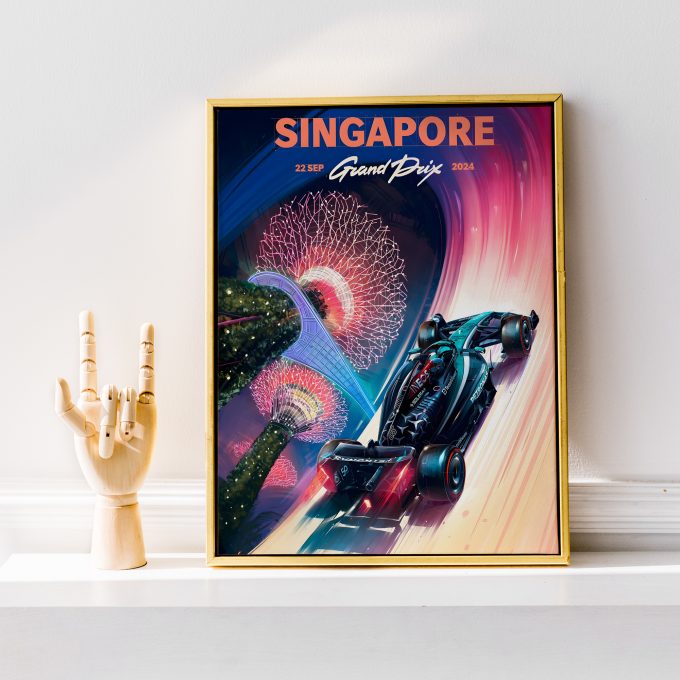 Singapore 2024 Mercedes F1 Poster