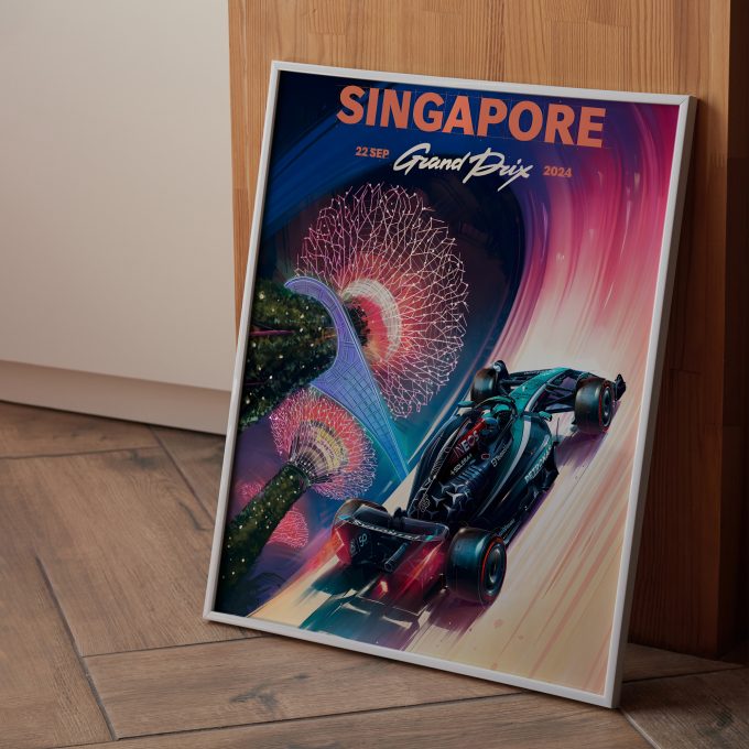 Singapore 2024 Mercedes F1 Poster