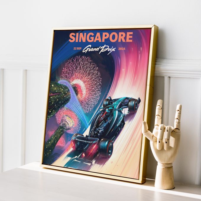 Singapore 2024 Mercedes F1 Poster