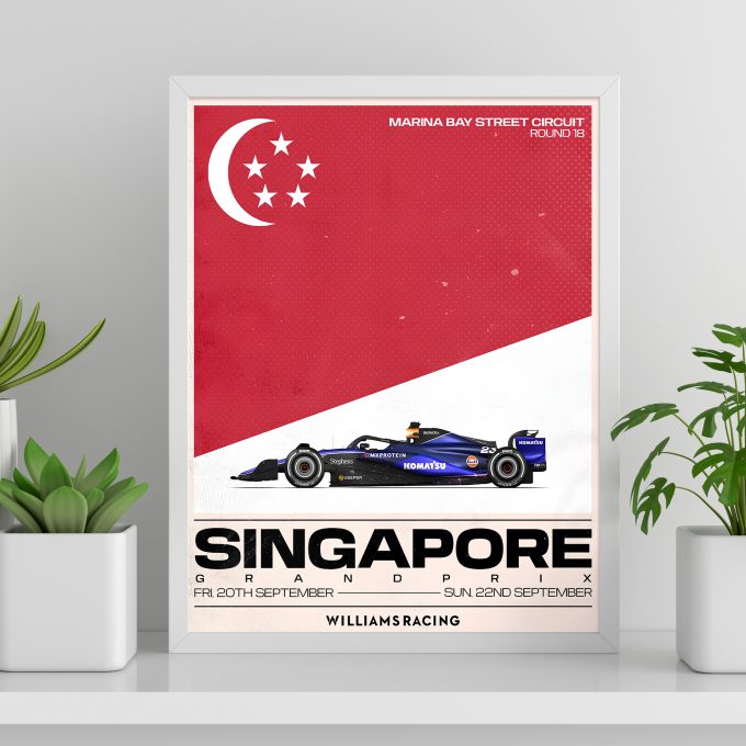 Singapore 2024 Williams F1 Poster