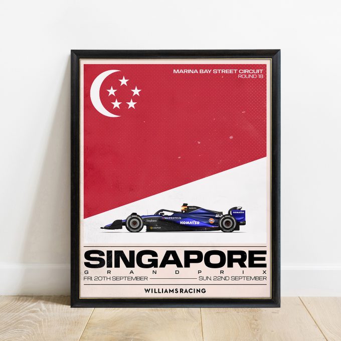 Singapore 2024 Williams F1 Poster