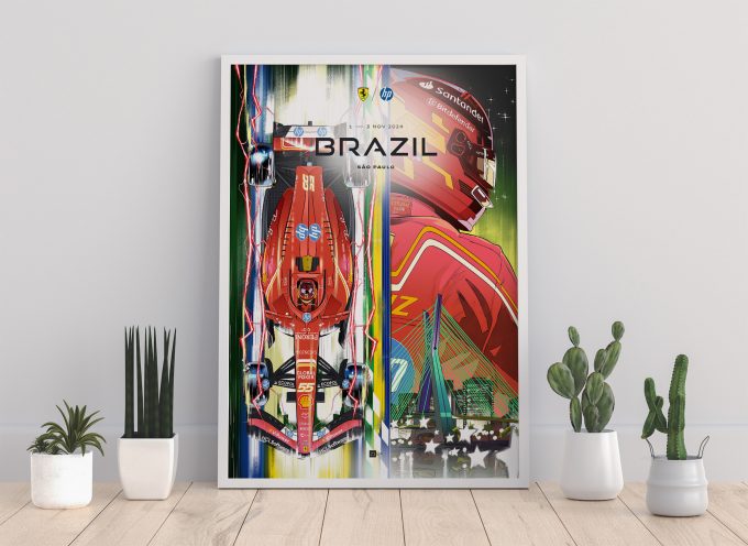 Brazil 2024 Ferrari F1 Poster