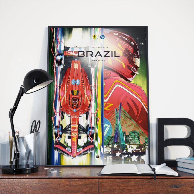 Brazil 2024 Ferrari F1 Poster