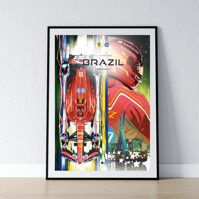 Brazil 2024 Ferrari F1 Poster