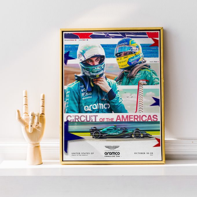 USA 2024 Aston Martin F1 Poster