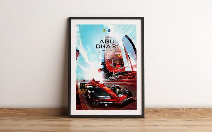 Abu Dhabi 2024 Ferrari F1 Poster