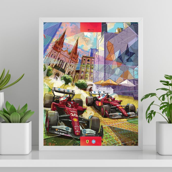 Australia 2025 Ferrari F1 Poster